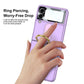 Original Back Screen Glass Matte Hard Cover With Finger-Ring For Samsung Z Flip4 Flip3 5G - GiftJupiter