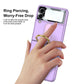 Original Back Screen Glass Matte Hard Cover With Finger-Ring For Samsung Z Flip4 Flip3 5G - GiftJupiter