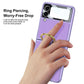 Original Leather Back Screen Tempered Glass Hard Frame Cover For Samsung Z Flip4 Flip3 5G - GiftJupiter