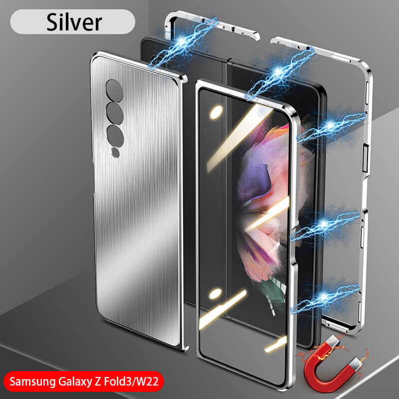 Privacy Magnetic Brushed Metal Anti-Fall Case for Samsung Galaxy Z Fold3 5G - GiftJupiter