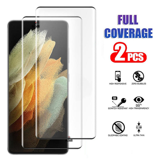 2022 Tempered Full Curved Protective Glass For Samsung Galaxy S22 S21 Ultra Plus - GiftJupiter