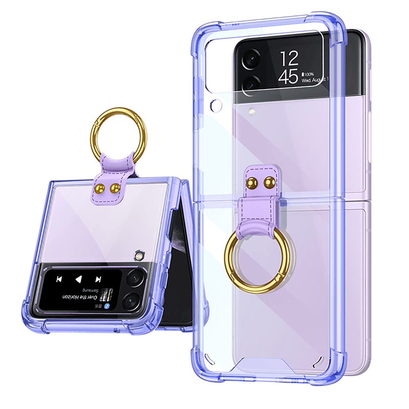 NEWEST Transparents Airbag Ring Holder Anti-knock Protection Cover For Samsung Galaxy Z Flip4 Flip3 5G - GiftJupiter