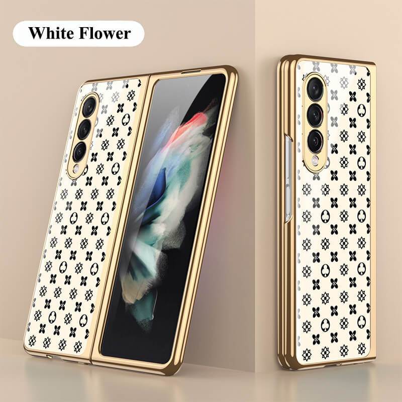 Flower Glass Case For Samsung Galaxy Z Fold4 Fold3 5G - GiftJupiter