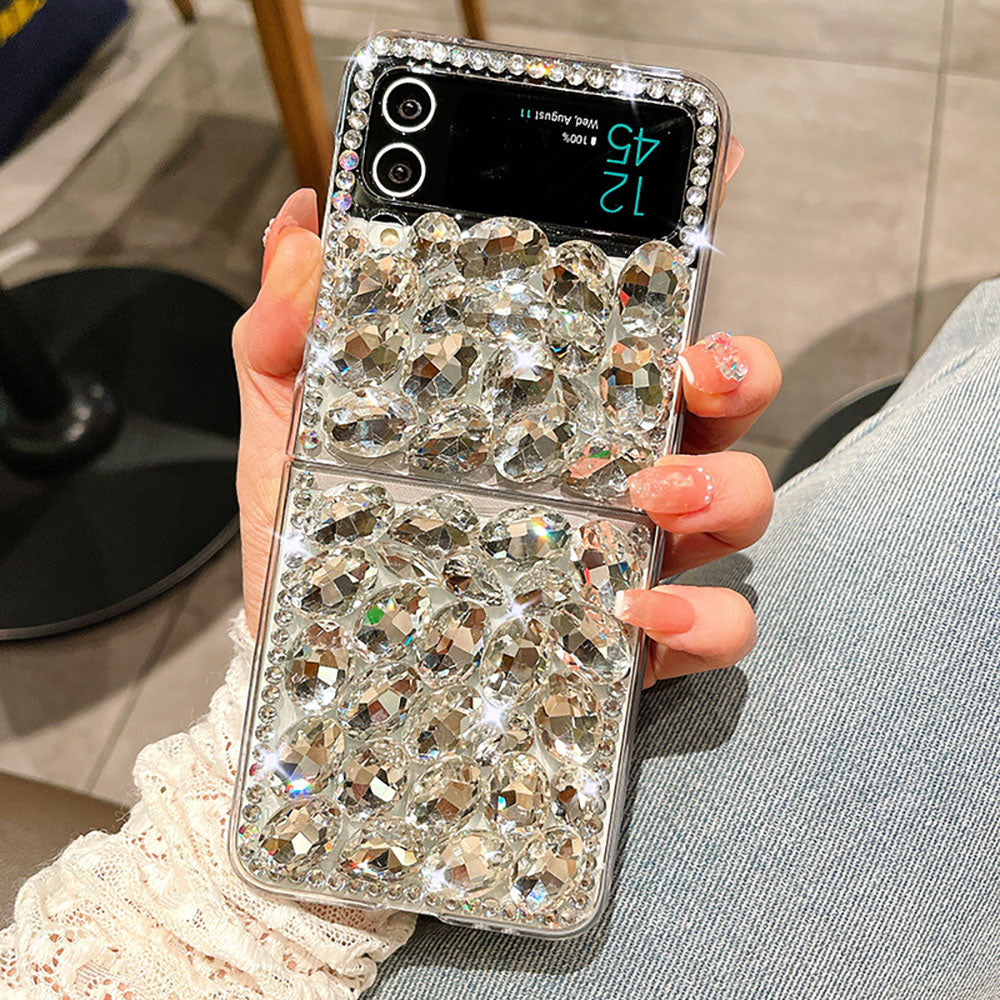 Luxurious Clear Rhinestone Phone Case For Samsung Galaxy Z Flip3 Flip4 Flip5 5G - GiftJupiter